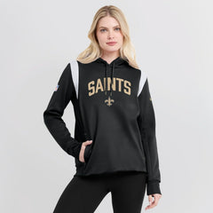 Women's Sideline Stack Performance Pullover Hoodie - New Orleans Saints