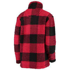 NHL Red/Black Chicago Blackhawks G-III 4Her by Carl Banks Women's Plaid Sherpa Quarter-Zip Jacket