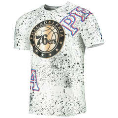 NBA Philadelphia 76ers FISLL Gold Foil Splatter Print T-Shirt