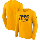 NHL Gold Pittsburgh Penguins Fanatics Authentic Pro Core Collection Secondary Long Sleeve T-Shirt