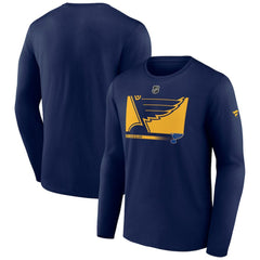 NHL Navy St. Louis Blues Fanatics Authentic Pro Core Collection Secondary Long Sleeve T-Shirt