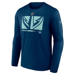 NHL Deep Sea Blue Seattle Kraken Fanatics Authentic Pro Core Collection Secondary Long Sleeve T-Shirt