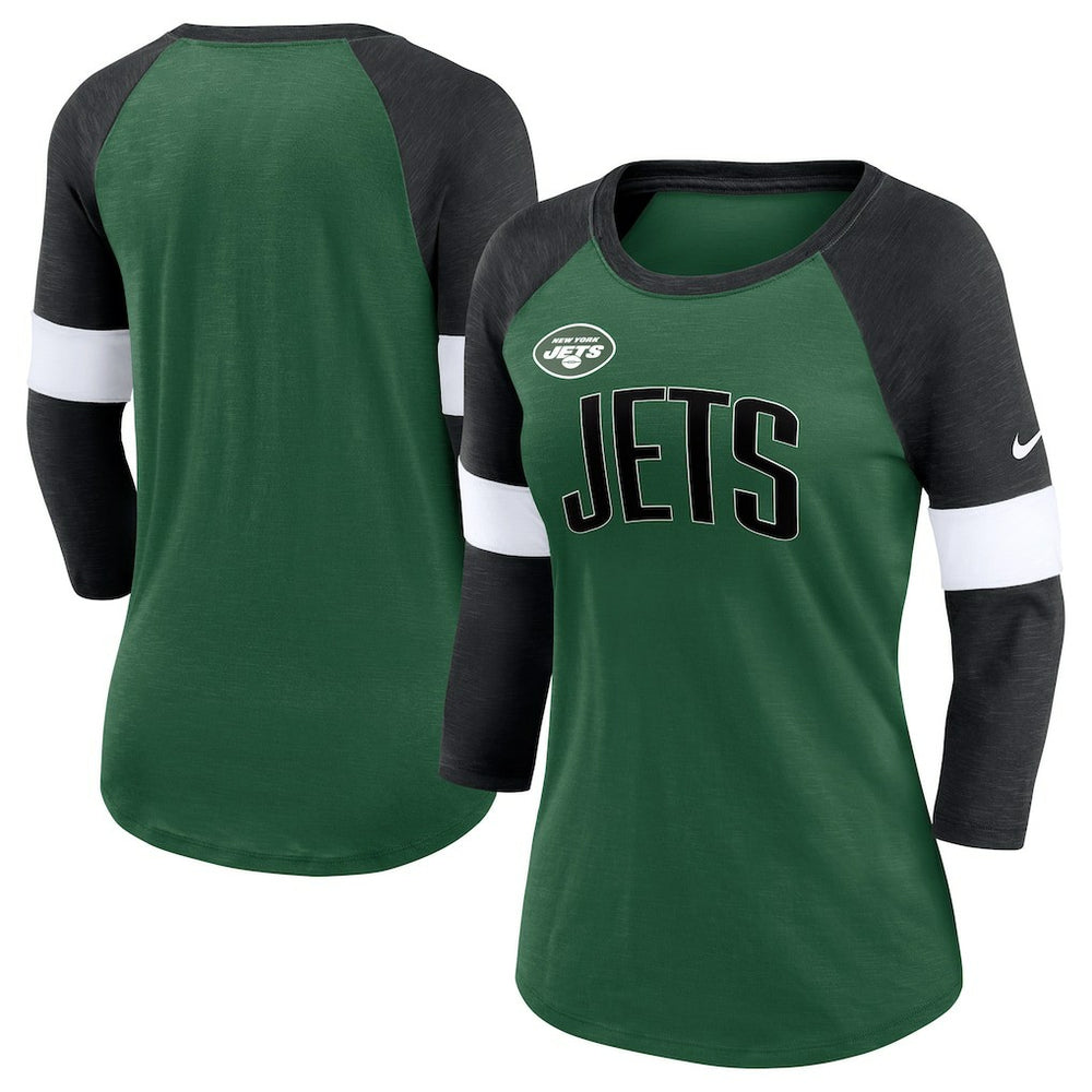 Women's Football Pride Raglan 3/4-Sleeve T-Shirt - New York Jets