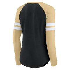 Women's True to Form Raglan Lace-Up V-Neck Long Sleeve T-Shirt - New Orleans Saints