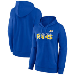 Women's Iconic Cotton Fleece Checklist Pullover Hoodie - Los Angeles Rams
