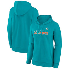 Women's Iconic Cotton Fleece Checklist Pullover Hoodie - Miami Dolphins