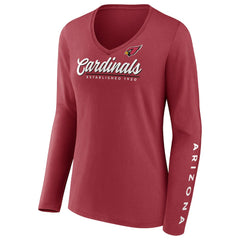 Women's Drive Forward V-Neck Long Sleeve T-Shirt - Arizona Cardinals