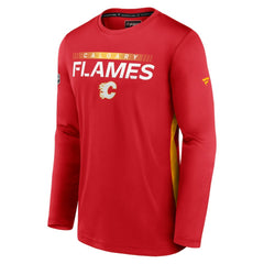NHL Red Calgary Flames Fanatics Authentic Pro Rink Performance Long Sleeve T-Shirt