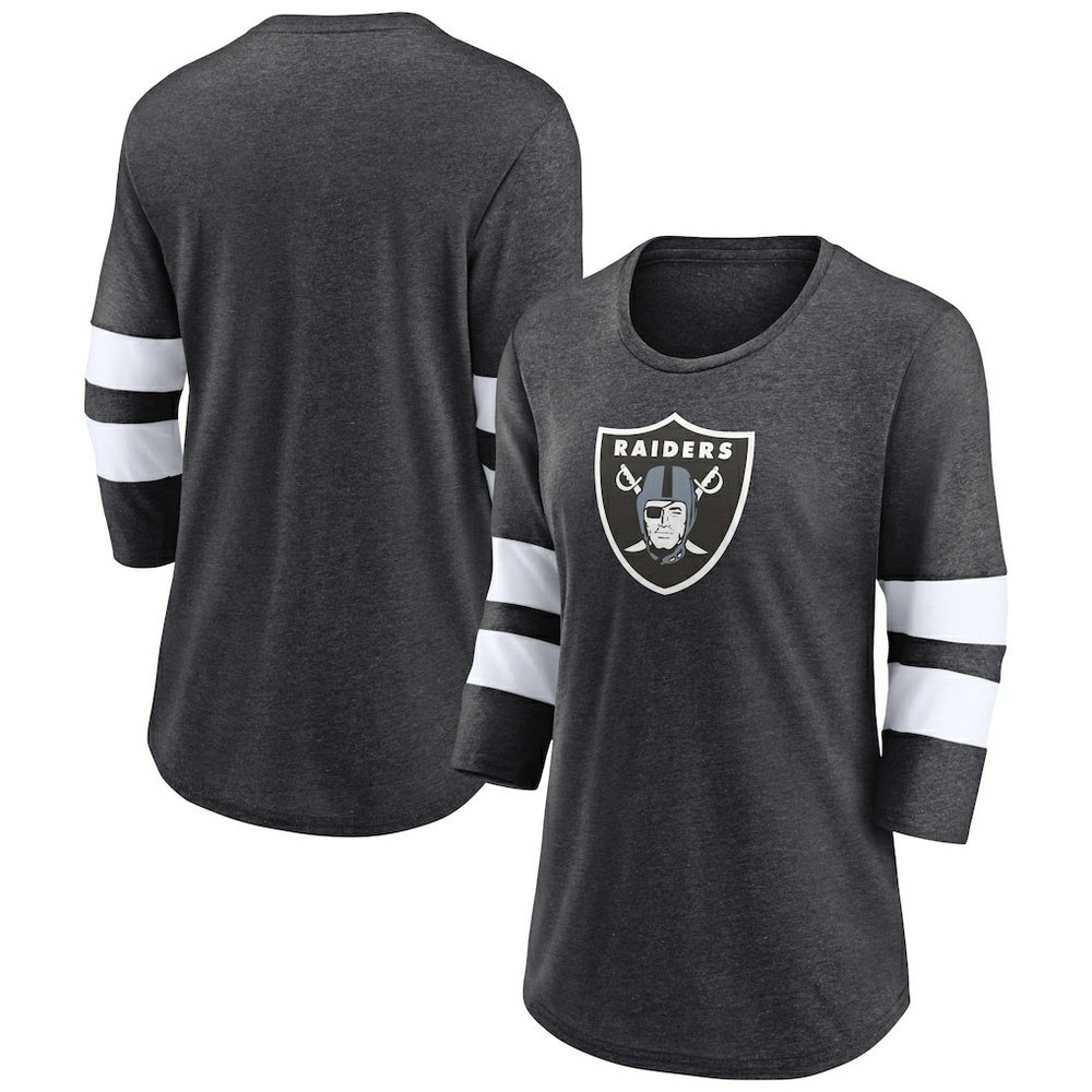 Women's Primary Logo 3/4 Sleeve Scoop Neck T-Shirt - Las Vegas Raiders