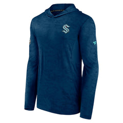NHL Deep Sea Blue Seattle Kraken Fanatics Authentic Pro Rink Camo Pullover Hoodie