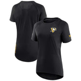 NHL Black Pittsburgh Penguins Fanatics Women's Authentic Pro Rink Raglan Tech T-Shirt