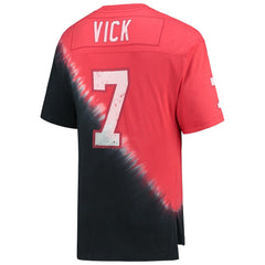 Michael Vick Retired Player Name & Number Diagonal Tie-Dye V-Neck T-Shirt - Atlanta Falcons