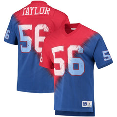 Lawrence Taylor Retired Player Name & Number Diagonal Tie-Dye V-Neck T-Shirt - New York Giants