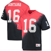 Joe Montana Retired Player Name & Number Diagonal Tie-Dye V-Neck T-Shirt - San Francisco 49ers