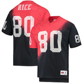 Jerry Rice Retired Player Name & Number Diagonal Tie-Dye V-Neck T-Shirt - San Francisco 49ers