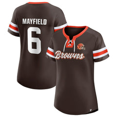 Baker Mayfield Women's Athena Name & Number Notch Neck T-Shirt - Cleveland Browns