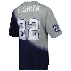 Emmitt Smith Retired Player Name & Number Diagonal Tie-Dye V-Neck T-Shirt - Dallas Cowboys