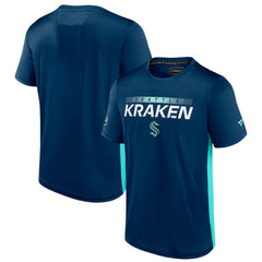 NHL Deep Sea Blue/Light Blue Seattle Kraken Fanatics Authentic Pro Rink Tech T-Shirt