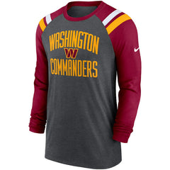 Tri-Blend Raglan Athletic Long Sleeve Fashion T-Shirt - Washington Commanders