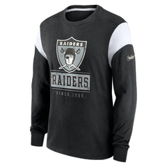 Oakland Raiders Rewind Playback Helmet Long Sleeve T-Shirt - Las Vegas Raiders