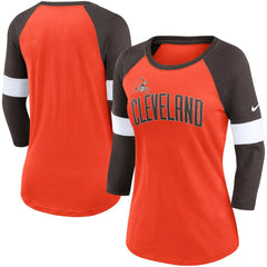 Women's Football Pride Slub 3/4 Raglan Sleeve T-Shirt - Cleveland Browns