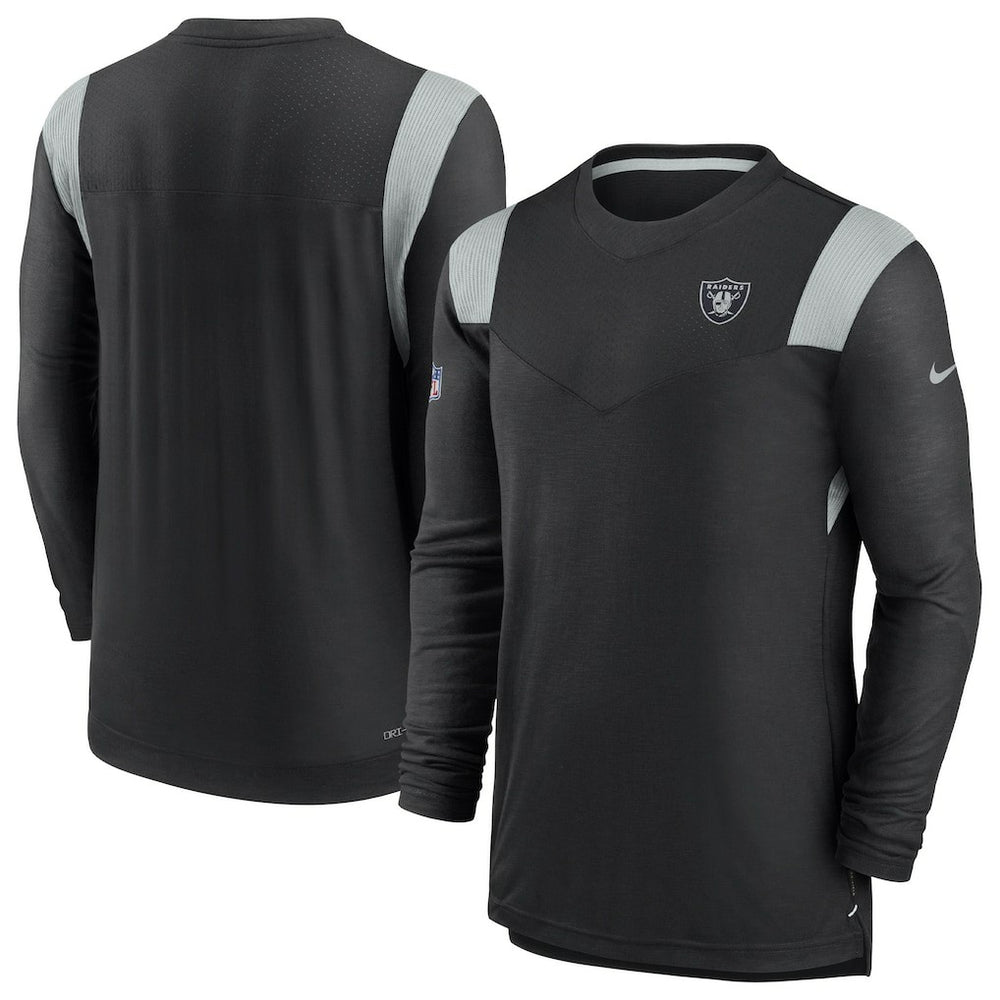 Sideline Tonal Logo Performance Player Long Sleeve T-Shirt - Las Vegas Raiders