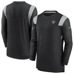 Sideline Tonal Logo Performance Player Long Sleeve T-Shirt - Las Vegas Raiders