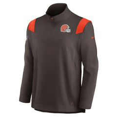 Sideline Coach Chevron Lockup Quarter-Zip Long Sleeve Top - Cleveland Browns
