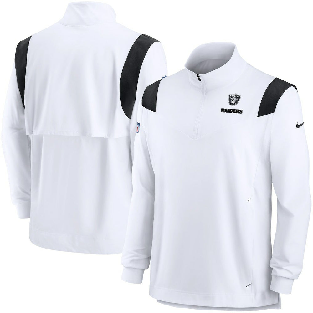 Sideline Coach Chevron Lockup Quarter-Zip Long Sleeve Top - Las Vegas Raiders