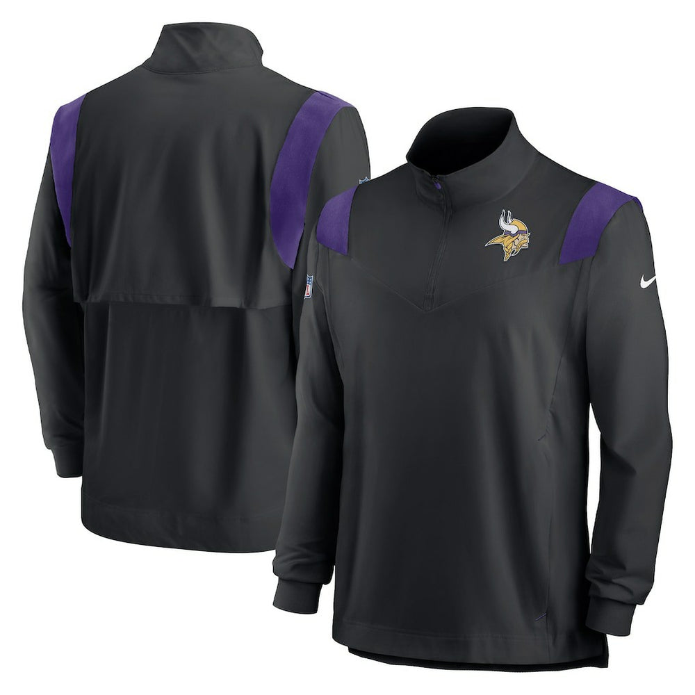 Sideline Coach Chevron Lockup Quarter-Zip Long Sleeve Top - Minnesota Vikings