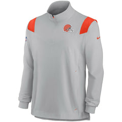 Sideline Coach Chevron Lockup Quarter-Zip Long Sleeve Top - Cleveland Browns