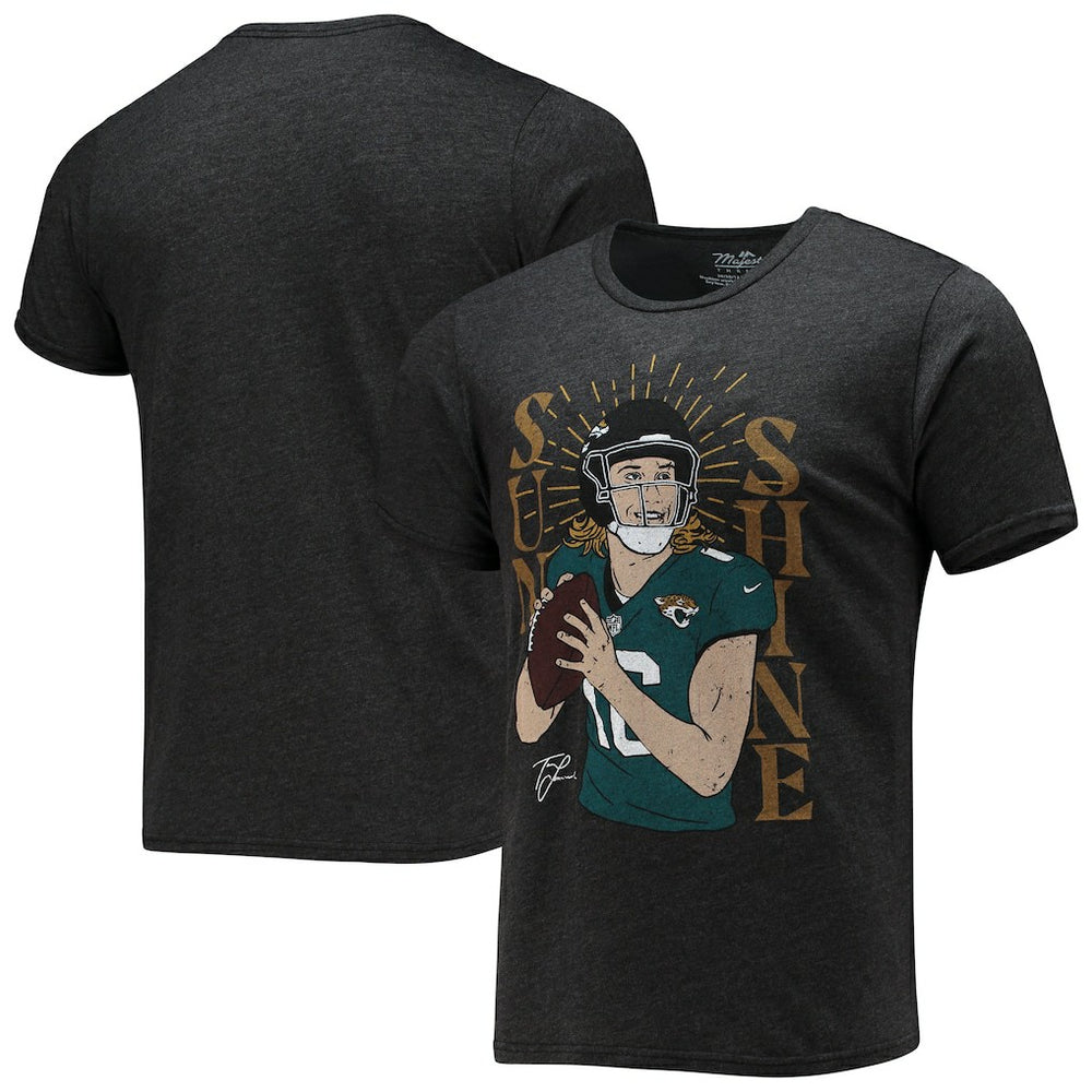 Trevor Lawrence Majestic Threads Tri-Blend Player Graphic T-Shirt - Jacksonville Jaguars