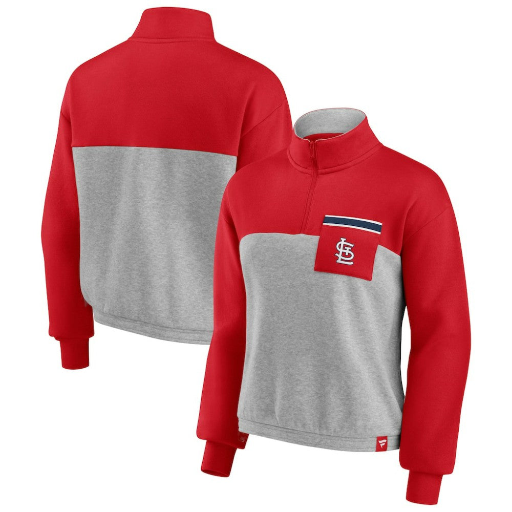 MLB St. Louis Cardinals Fanatics Women's Iconic Cinch Waist Quarter-Zip Top
