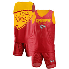FOCO Colorblock Mesh V-Neck & Shorts Set - Kansas City Chiefs