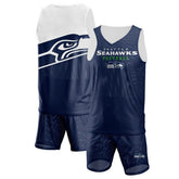 FOCO Colorblock Mesh V-Neck & Shorts Set - Seattle Seahawks