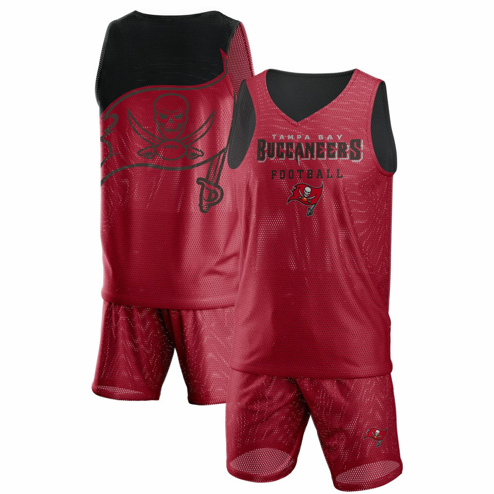 FOCO Colorblock Mesh V-Neck & Shorts Set - Tampa Bay Buccaneers