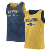 MLB Milwaukee Brewers FOCO Floral Reversible Mesh Tank Top