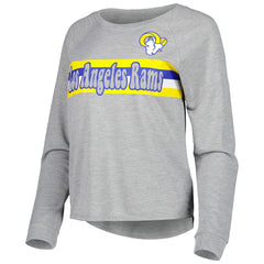 Juniors All Striped Up Raglan Long Sleeve T-Shirt - Los Angeles Rams