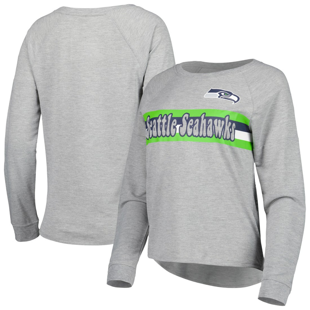 Juniors All Striped Up Raglan Long Sleeve T-Shirt - Seattle Seahawks