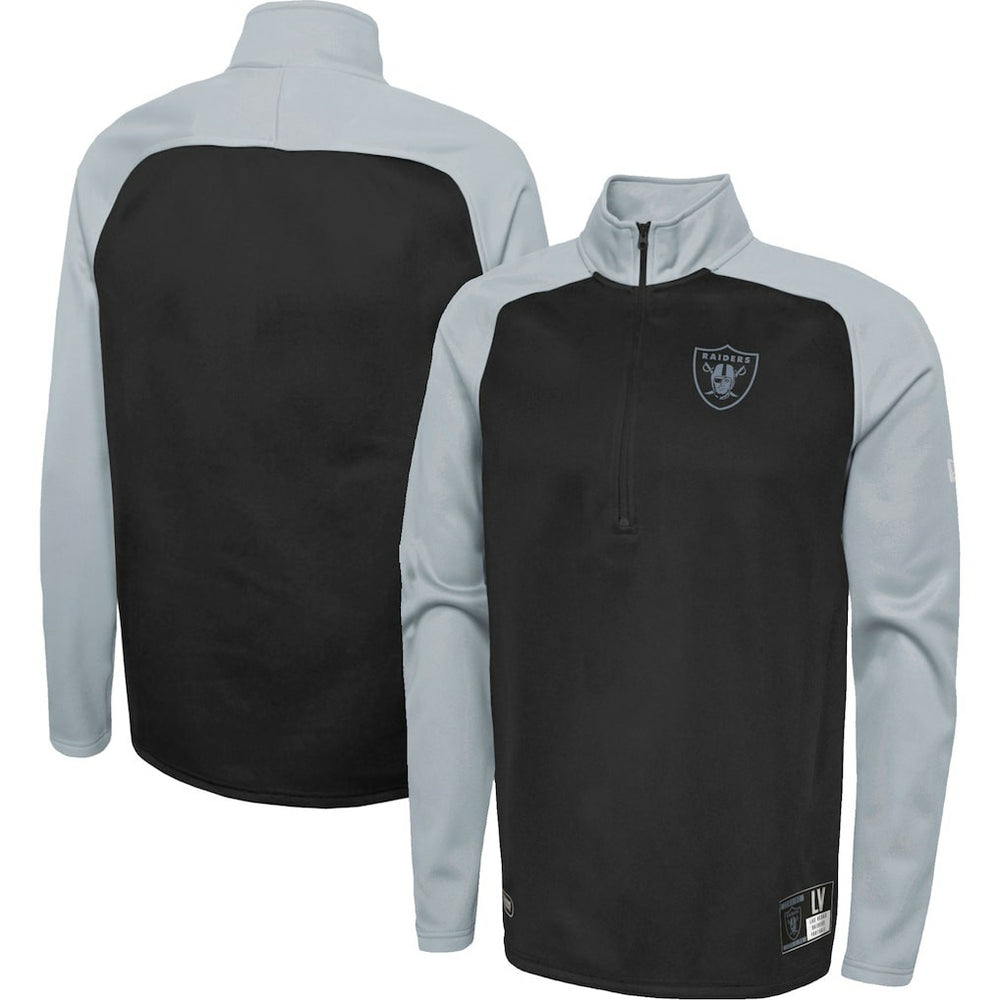 Combine Authentic O-Line Raglan Half-Zip Jacket - Las Vegas Raiders