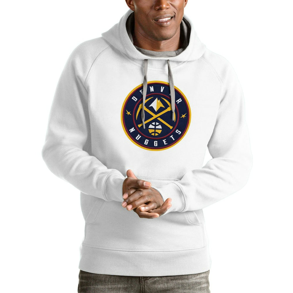 NBA Denver Nuggets Antigua Logo Victory Pullover Hoodie sale