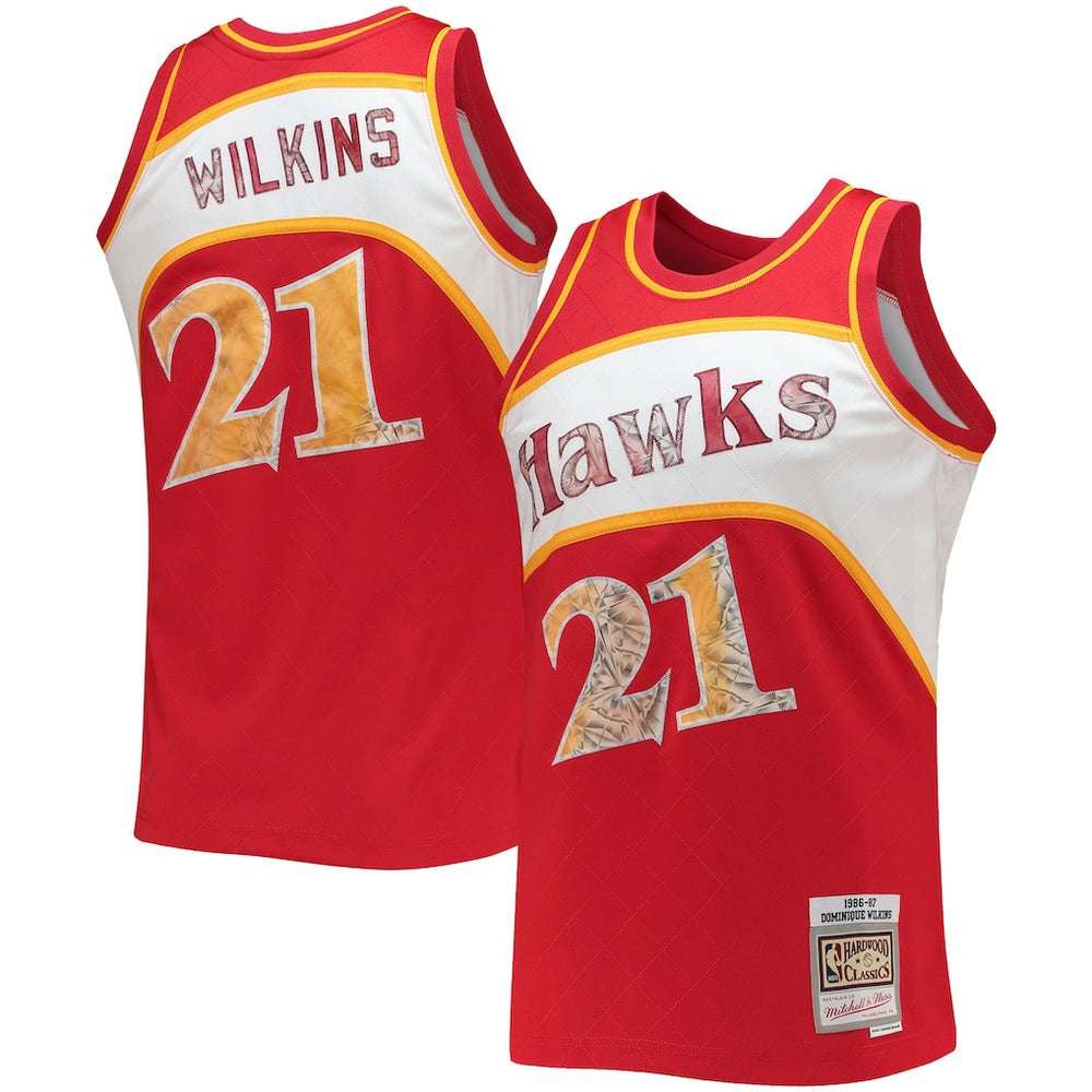 NBA Dominique Wilkins Atlanta Hawks 1986/87 Hardwood Classics NBA 75th Anniversary Diamond Swingman Jersey