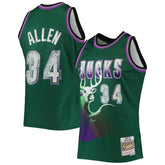NBA Ray Allen Milwaukee Bucks 1996/97 Hardwood Classics NBA 75th Anniversary Diamond Swingman Jersey
