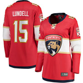 NHL Red Anton Lundell Florida Panthers Fanatics Women's Home Breakaway Player Jersey