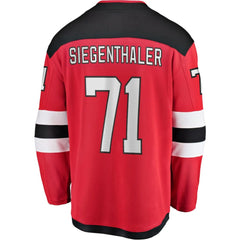 NHL Red Jonas Siegenthaler New Jersey Devils Fanatics Home Breakaway Player Jersey