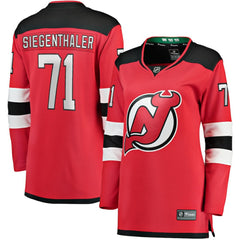 NHL Red Jonas Siegenthaler New Jersey Devils Fanatics Women's Home Breakaway Player Jersey