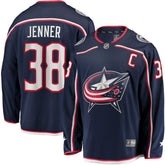 NHL Navy Boone Jenner Columbus Blue Jackets Home Captain Patch Breakaway Player Jersey