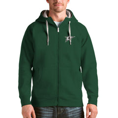 NHL Green Dallas Stars Antigua Logo Victory Full-Zip Hoodie