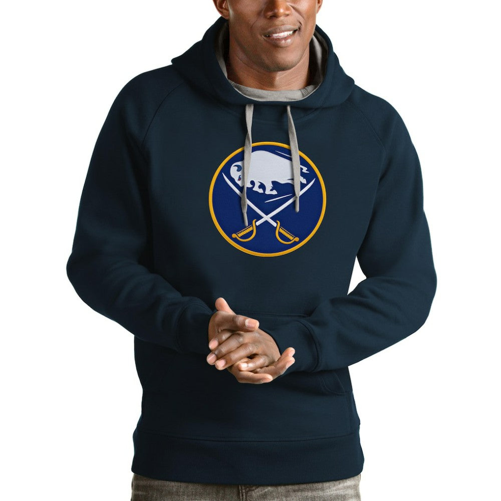 NHL Navy Buffalo Sabres Antigua Logo Victory Pullover Hoodie