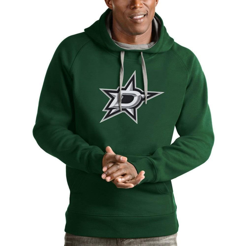 NHL Hunter Green Dallas Stars Antigua Logo Victory Pullover Hoodie